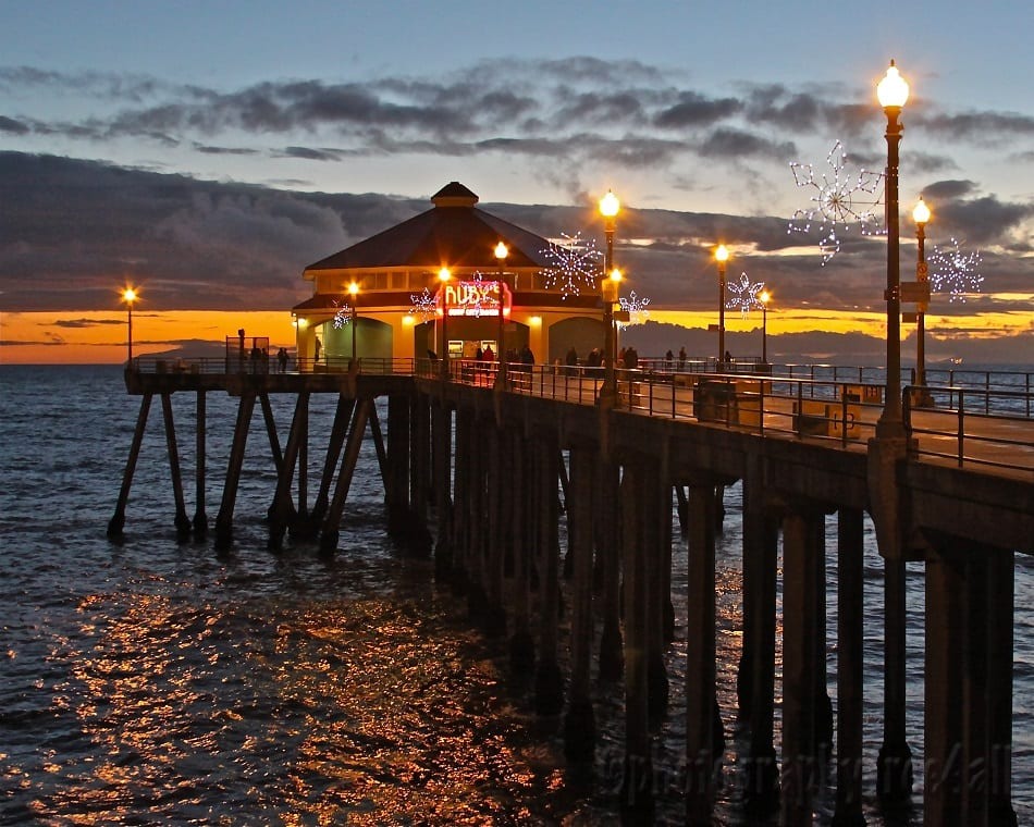 Praia de Huntington Beach na Califórnia