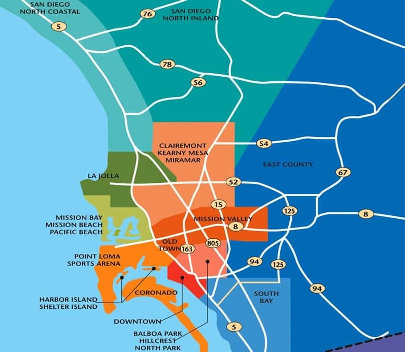 Mapa turístico de San Diego