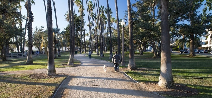 Vista do Parque Palisades Park em Santa Mônica