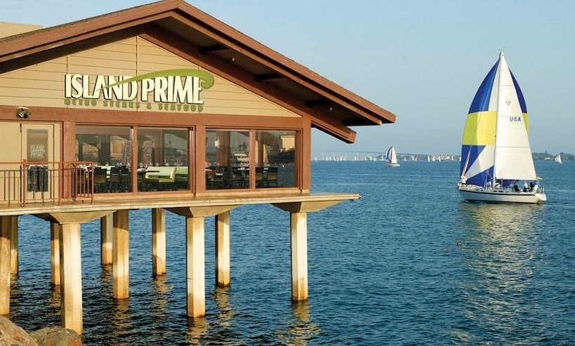 Island Prime Restaurant com vista para a cidade em San Diego