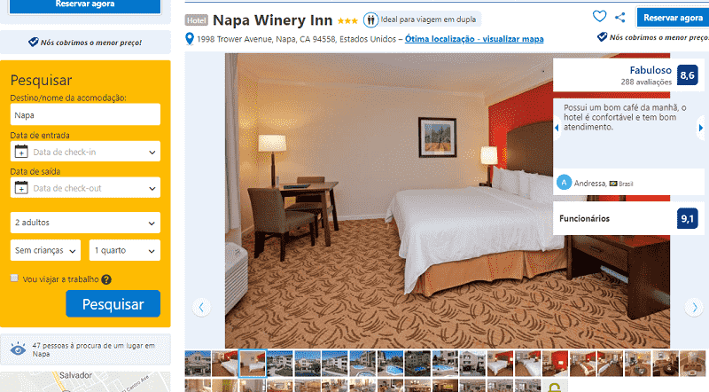 Estadia no Hotel Napa Winery Inn em Napa Valley