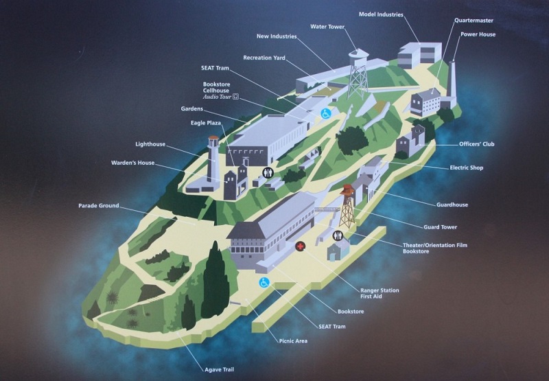 Ilha de Alcatraz - Mapa