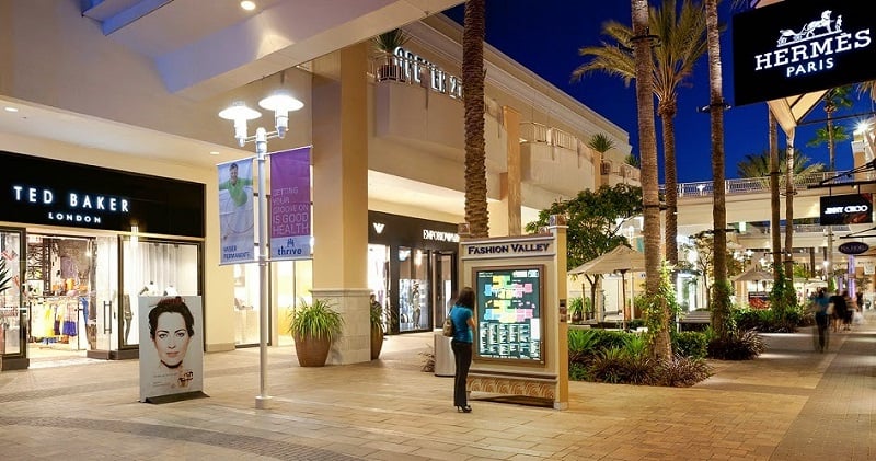  Lojas do Shopping Fashion Valley Mall em San Diego