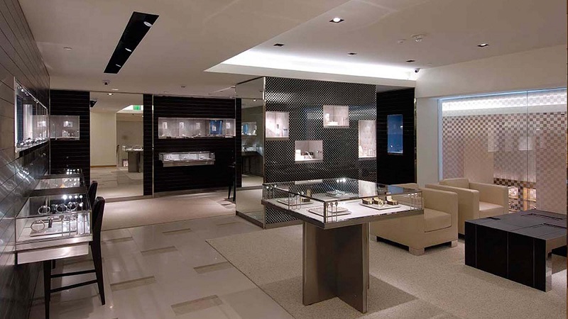 Interior da loja Louis Vuitton em San Francisco