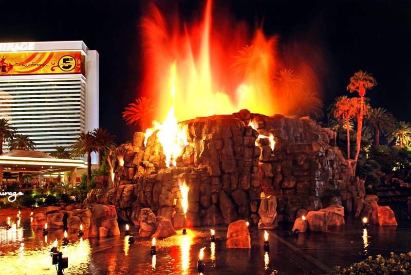 Show do vulcão no Mirage em Las Vegas